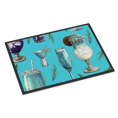 Carolines Treasures Carolines Treasures BB5203MAT Drinks & Cocktails Blue Indoor or Outdoor Mat; 18 x 27 in. BB5203MAT